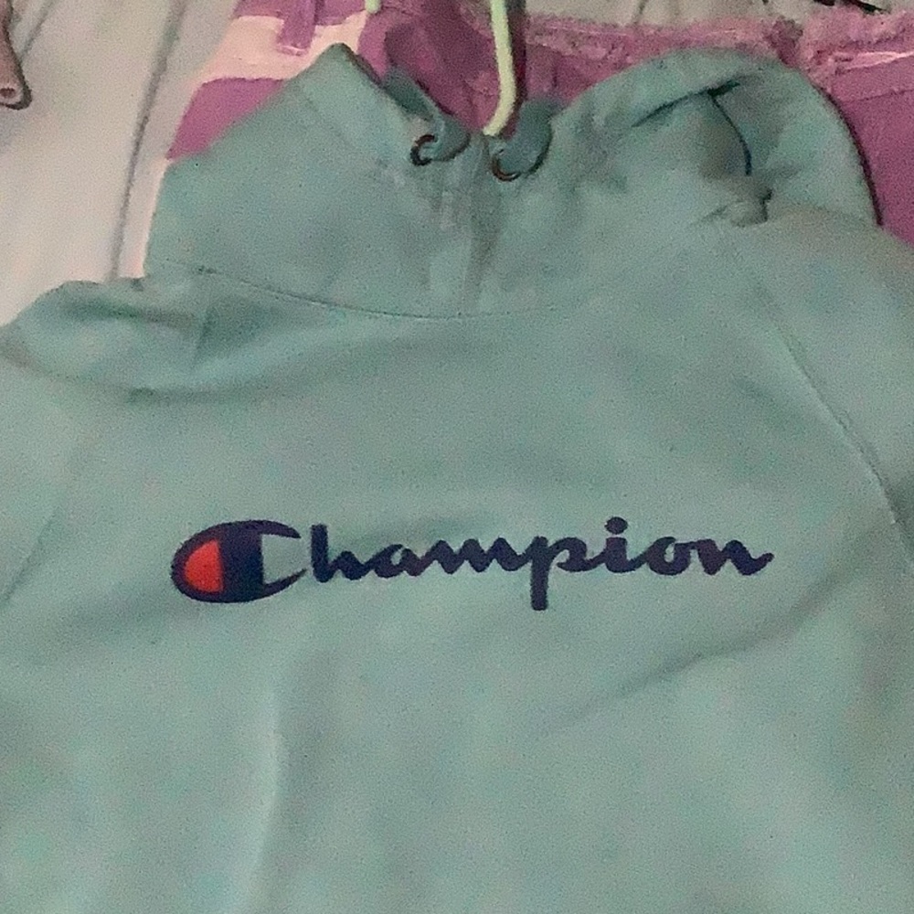 Teal women’s champion hoodie